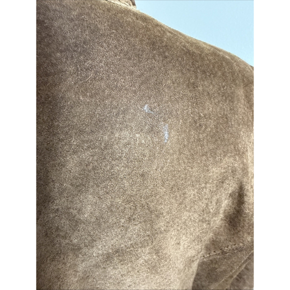 Chico's Genuine Leather Jacket Brown Suede Full Zip Size 1 - Picture 4 of 5